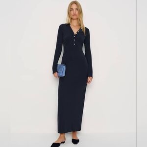Reformation Aubrey Knit Dress In Navy